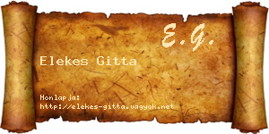 Elekes Gitta névjegykártya